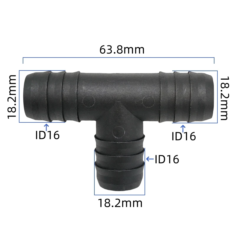

ID16 tee connector Equal Tee joint water pipe joint plastic fuel line quick connector fuel pipe fittings 2pcs a lot