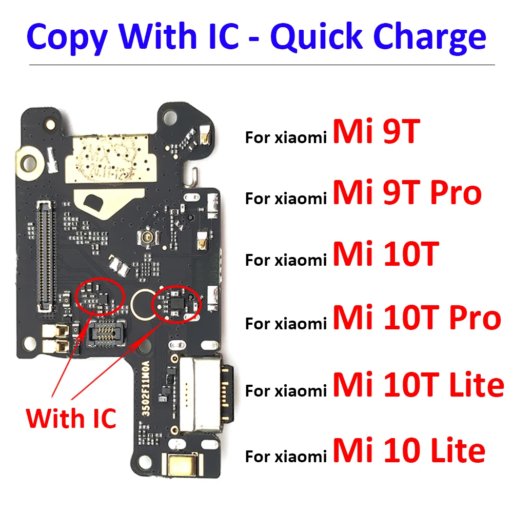 

10PCS Lots New USB Charge Port Jack Dock Connector Charging Board Flex Cable For Xiaomi Mi 9T 10T 11T Pro 10 Lite 5G Mi 8 9 12