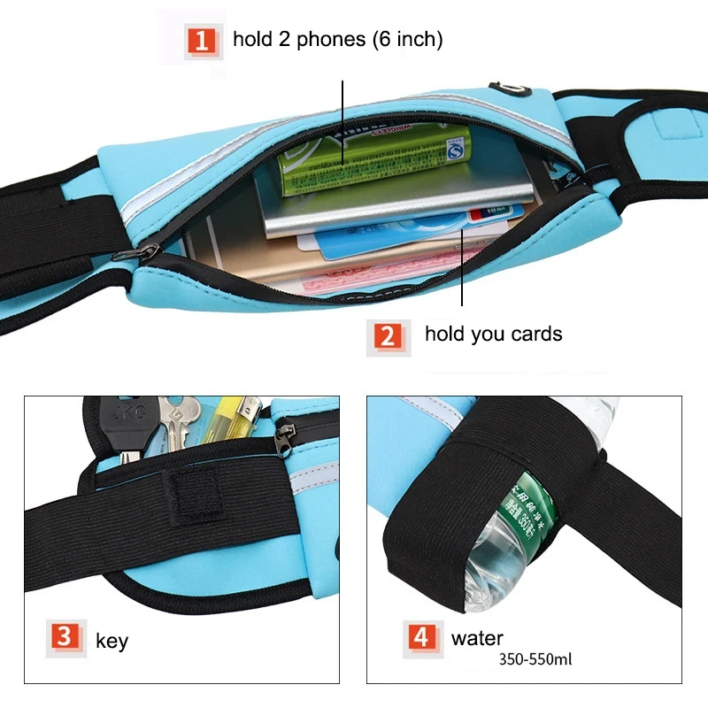 Running Bag Women Waist bag Belt bag Men Sports Fanny Pack Mobile Phone Bag Gym Running Cell Phone Jogging Run Cycling Bag