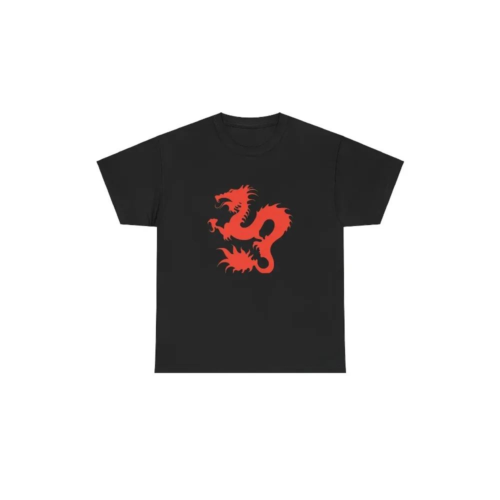 Camiseta con estampado Dean Blunt Zushi para hombre - Camiseta de manga corta con llamativo diseño de dragón rojo, camiseta de algodón puro para parejas para todas las estaciones
