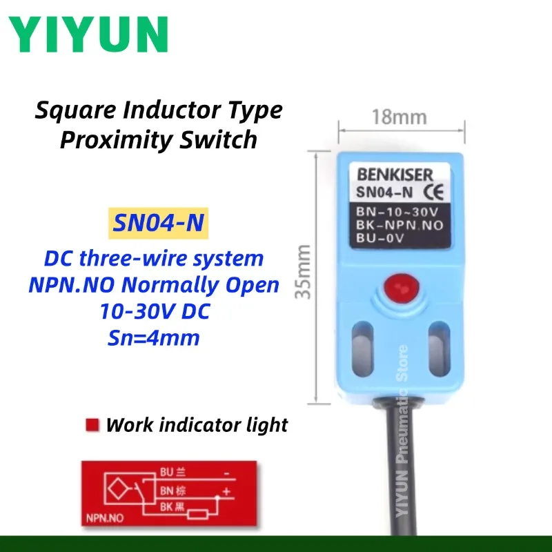 SN04-N-N2-P-P2-D-D2-A-A2 BD5-Q18-N1-N2-P1-P2-D1-D2 ND8-Q18-N1-N2-P1-P2-D1-D2 Square Inductor Type Proximity Switch NPN PNP SN04