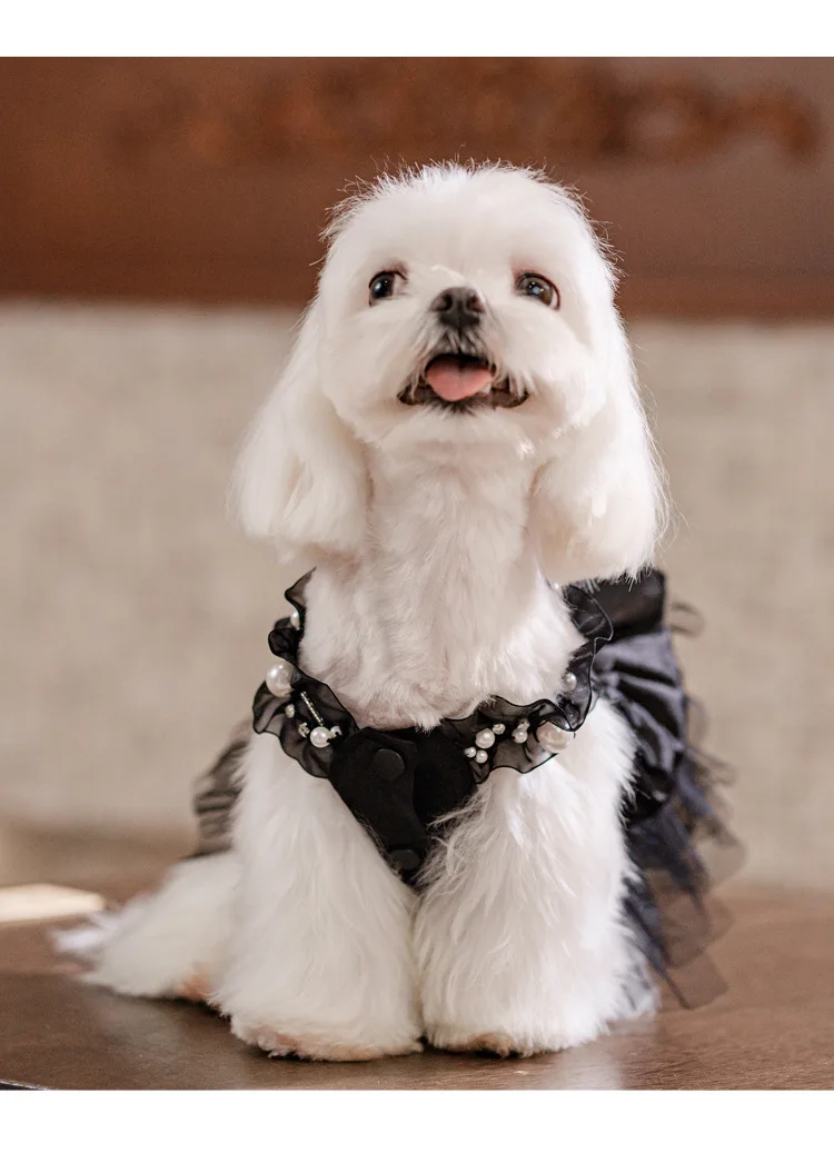

2025 Wedding Dress for Small/Medium Pets with Long Train Bow Tie Pet Apparel for Photography And Birthday Gift Outfit