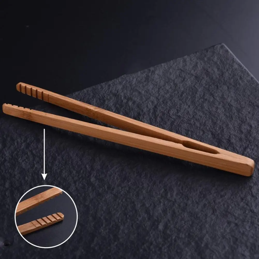 Bamboo Salad Food Toast Wooden Tea Tweezer Bacon Tea Clip Tongs Bend Clip Straight Clips Kitchen Accessories Teaware
