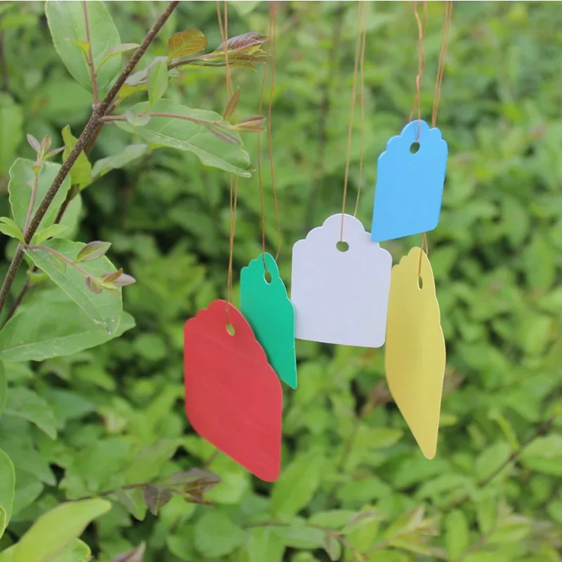 100PCS Plastic Plant Labels with Strip Line Mini Garden Tags for Nursery Pots Flower Planters Herb Vegetable Garden Markers
