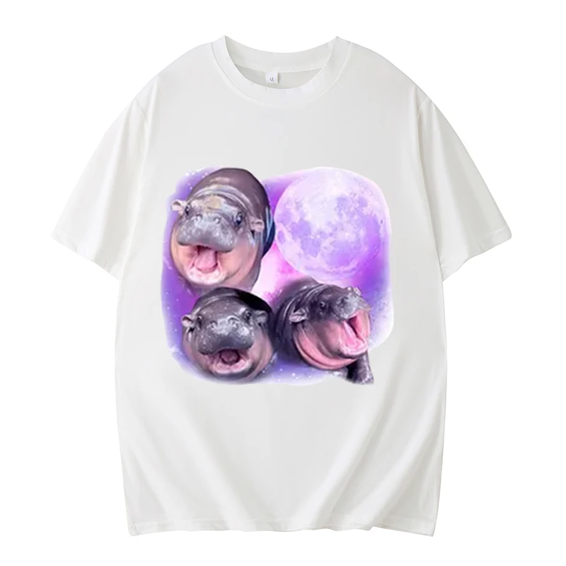 Moo Deng Funny Hippo Shirt,Moo Deng Bouncing Pig,Moo Deng Bootleg Rap Shirt,Retro 90s Graphic T-Shirt,Harajuku Streetwear,Unisex