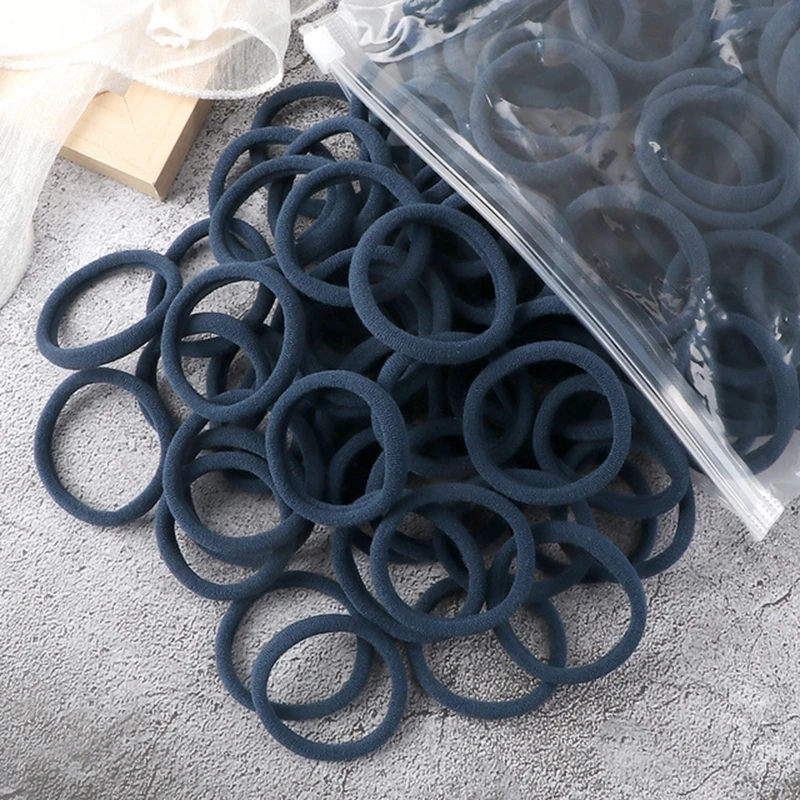 50 teile/satz Frauen Grundlegende Haar Bands 1,57 zoll Einfache Feste Farben Elastische Stirnband Haar Seile Krawatten Haar Zubehör Pferdeschwanz halter