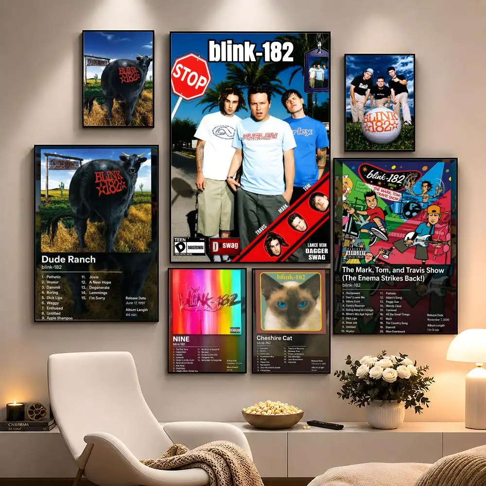 Band blink-182 Enema of the State Punk Poster Peel And Stick Wall Art PP Waterproof HD Bedroom Living Room Home Decor Gift