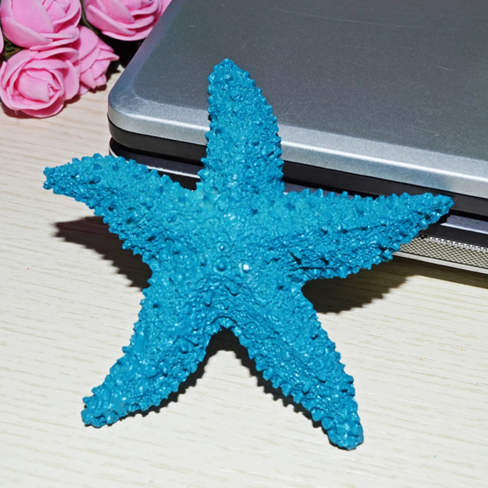 

5pcs Fish Tank Decorations Resin Pentagram Aquarium Ornament Light Blue Sea Star Resin Decor Aquatic Accessories