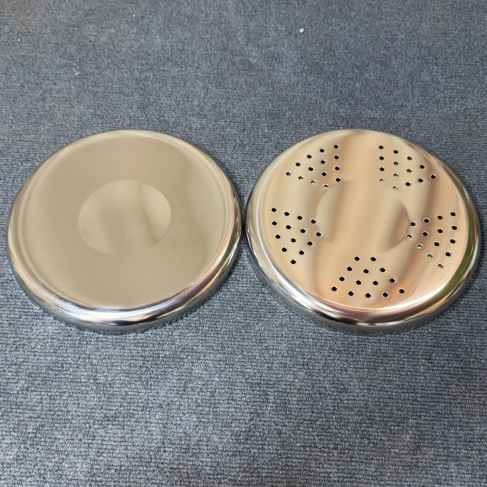 Round Stainless Steel Stool Seat Raised Rim Polished Metal Stool Top Furniture Part Shiny Easy to Clean