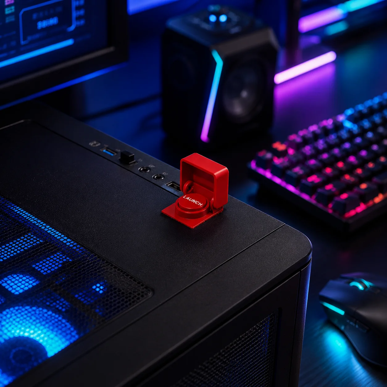 Dustproof PC Case Power Key Cap Desktop Mainframe Power Switch Protector PC Power Button Replacement Cover