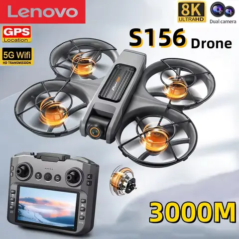 Lenovo S156 Drone 8k 전문 Hd 듀얼 카메라 5g Wifi Fpv 브러시리스 모터 광학 흐름 호버 장애물 회피 Quadcopter