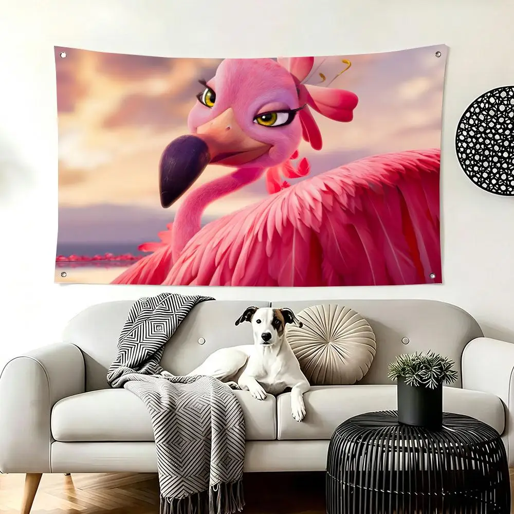 Comedy Cartoon F-Flamingo Flamenco Flags  For Living Room Home Dorm Decor Wall Outdoor Camping Party Banner Gifts