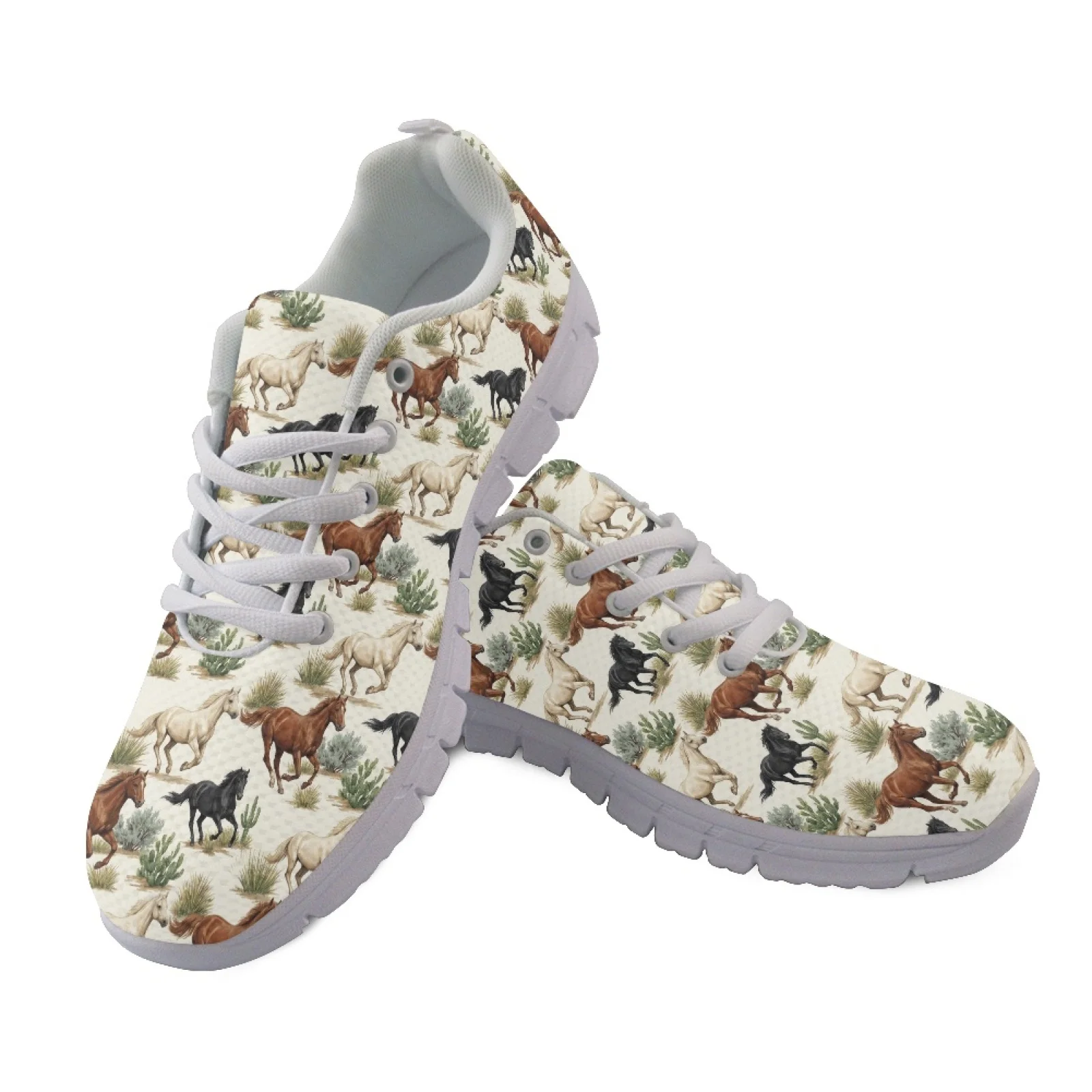 Coloranimal US Wild Horse Breathable Walking Sneakers Womens Athletic Walking Sneakers Running Shoes for Ladies Lady
