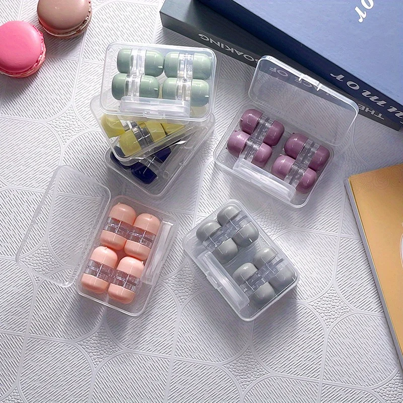 4Pcs Nette Bär Objektiv Container Frauen INS Kontakte Objektiv Fall Männer Farbe Kontaktlinsen Lagerung Box Tragbare Reise Set
