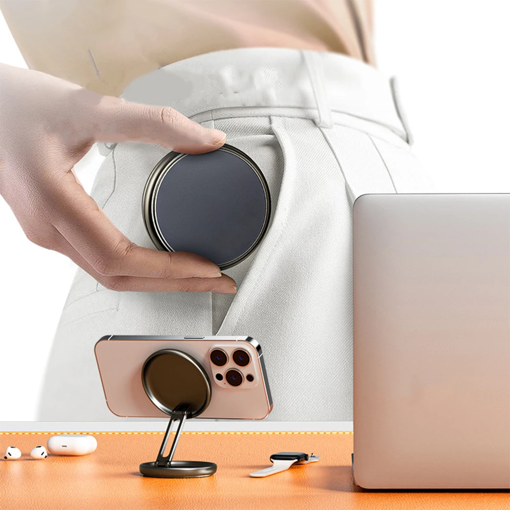 Supporto per tablet magnetico 3 sezioni anello di aspirazione magnetico bifacciale telefono a mano popsocket supporto per iPad Magsafe doppio