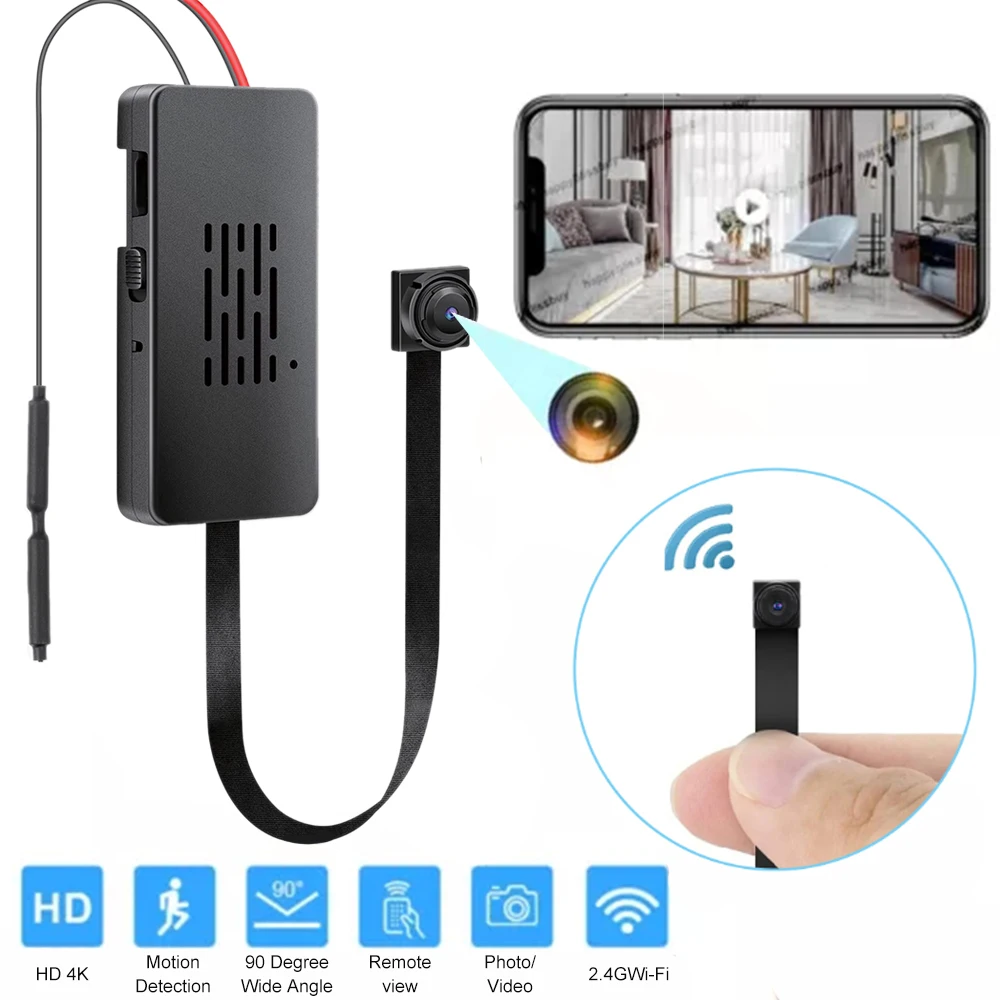 Wifi Camera DIY Portable Mini Camara Wifi 4K Micro Camcorder P2P Wireless Webcam Video Recorder Home Security Nanny Camera