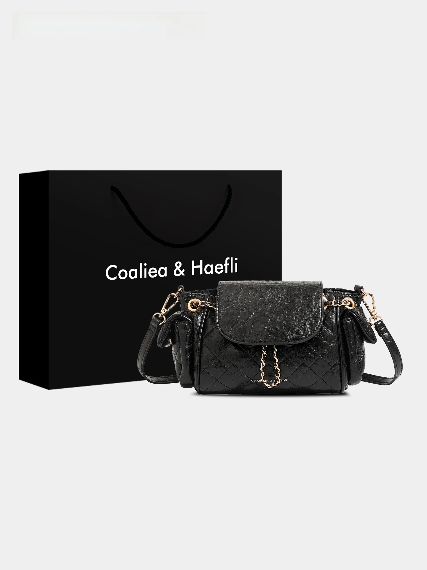 

Hong Kong Brand Oil Wax Leather Diamond id Women's Underarm Bag 2025 Autumn New Double oulder Motorcycle Bag High Sense C...