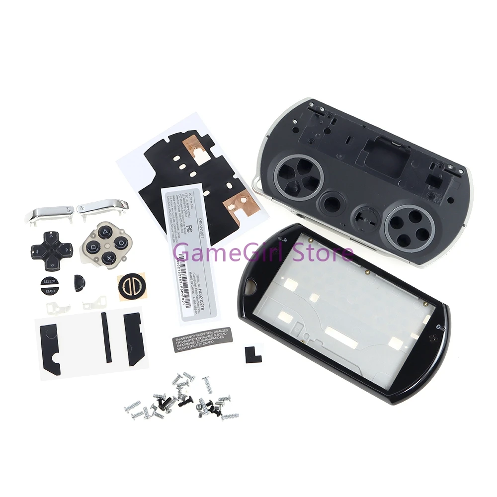 Conjunto Completo Caso Habitação para PSP GO Game Console, Shell Com Botões, Adesivo, Substituição, 1 Conjunto