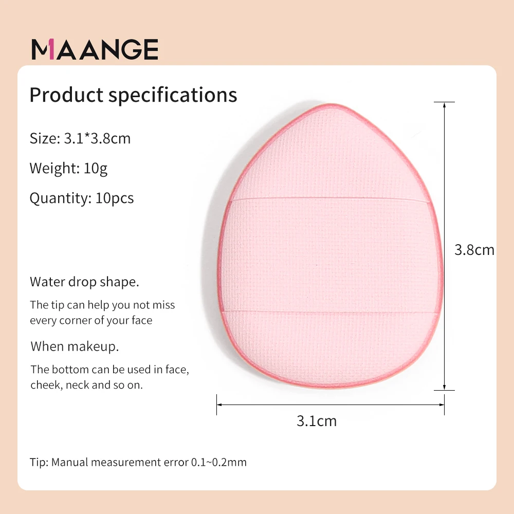 MAANGE 5/10 Mini Kích Thước Ngón Tay Phồng Hình Không Đệm Bọt Biển Phấn Nền Khô Ướt Kem BB Trang Điểm máy Xay Sinh Tố Làm Đẹp Puff Dụng Cụ