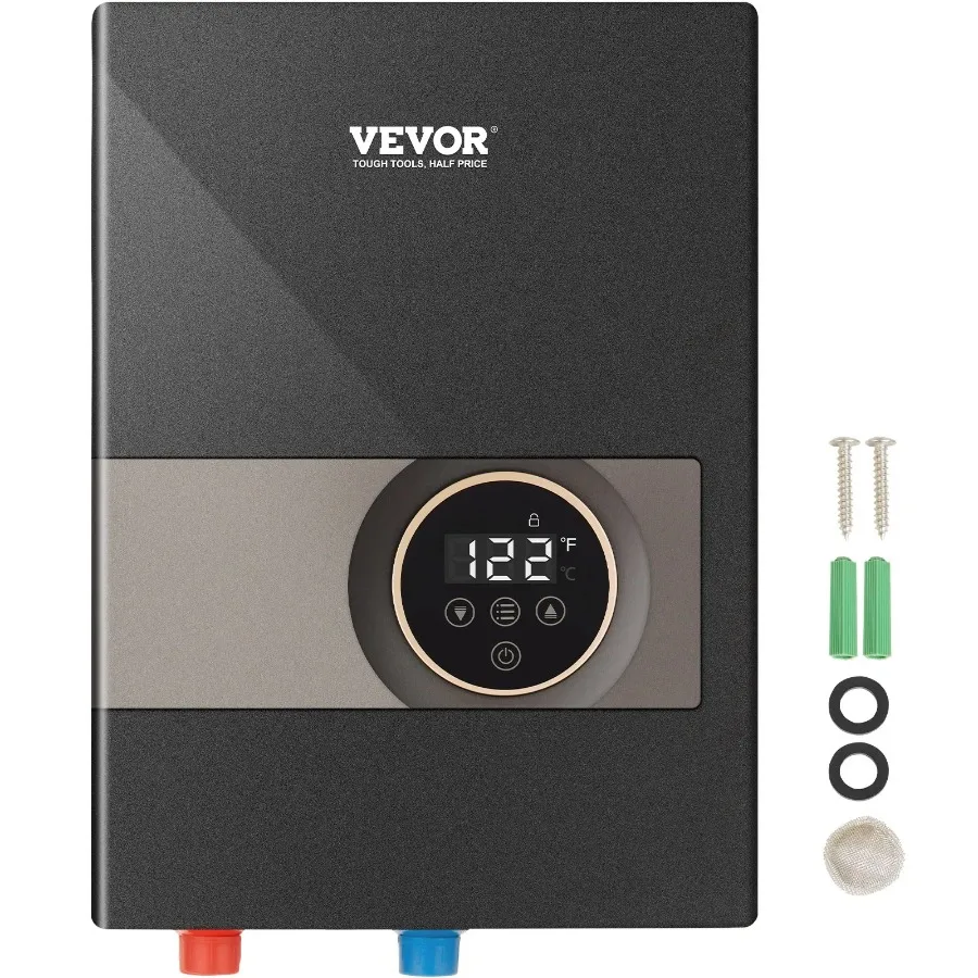Calentador de agua instantáneo, caldera de agua eléctrica sin tanque de 13,8 kW, pantalla Digital de temperatura y fácil instalación y agua de 24 horas