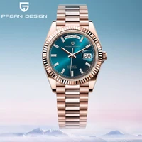 PAGANI DESIGN DD40 relojes de lujo de oro rosa para hombre, reloj mecánico automático para hombre, reloj de pulsera con fecha de cristal de zafiro AR para hombre 2024
