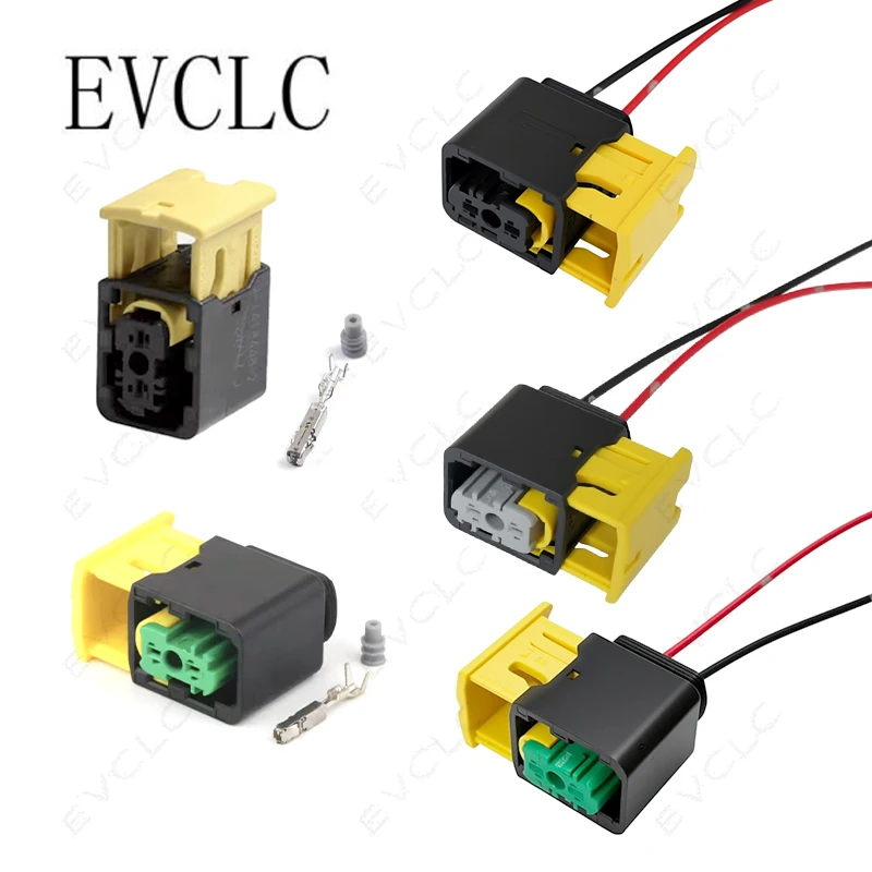 1 Set 2-Pin Car Wiring Harness Plug 1-1418483-1/2-1418448-2/3-1418448-2 for EV Solenoid Valve & Oxygen Sensor Connector