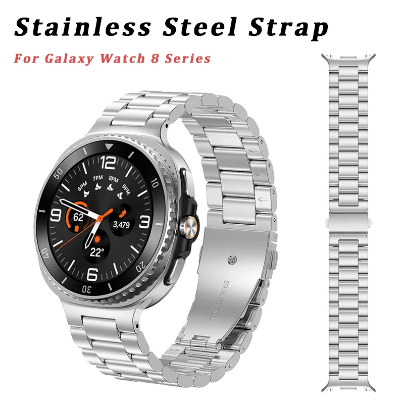 Stainless Steel Band for Samsung Galaxy Watch 8 Ultra(2025) 8 40MM 44MM Metal No Gaps Strap for Watch 8 Classic 46MM Bracelet