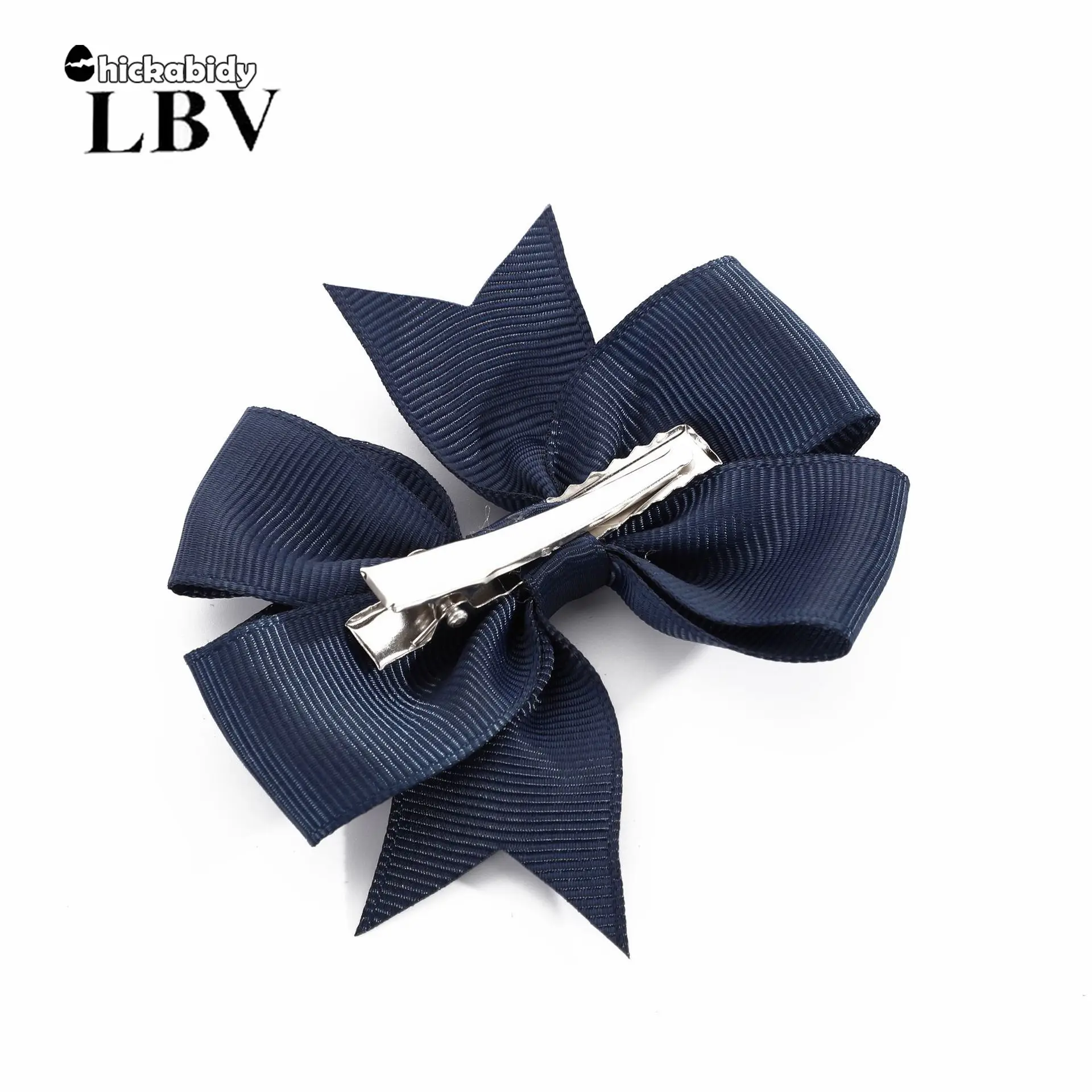 3\'\' Solid Ribbon Bowknot Hair Clips for Baby Girls Handmade Bows Hairpins Barrettes Headwear Kids Hair Accessories