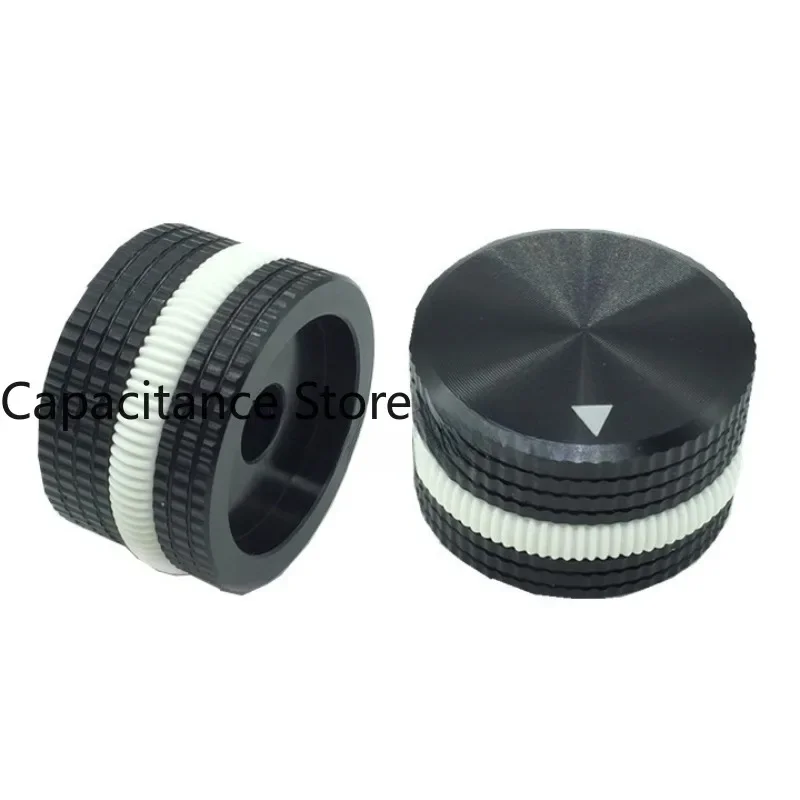 

5PCS All-aluminum solid knob volume potentiometer 25×15mm inner hole 6mm grooved rubber ring