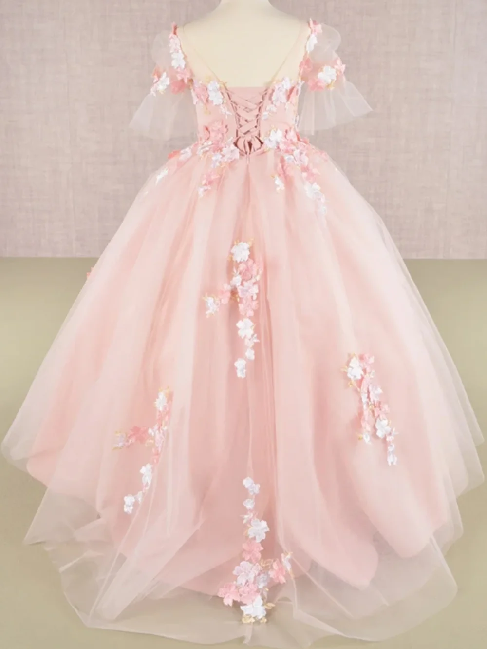 Fancy Puffy  Flower Girl Dresses for Wedding Pageant Dresses for Girls Long Kids Ball Gowns Vestido de Tulle