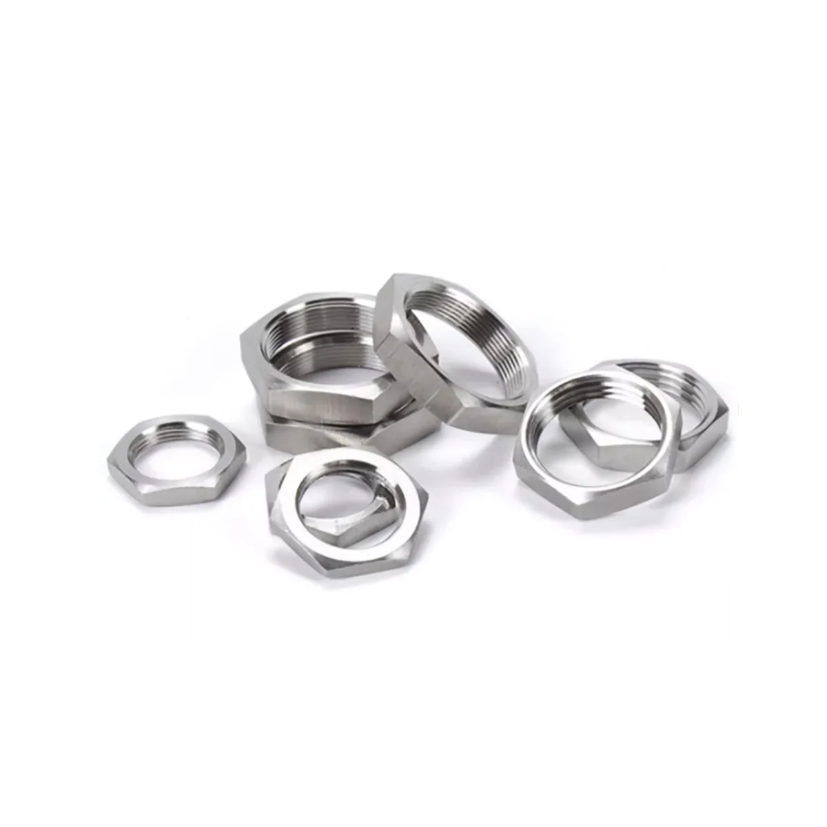 304 Stainless Steel Hexagonal Thin Nut / Water Tank Joint Locking Nut