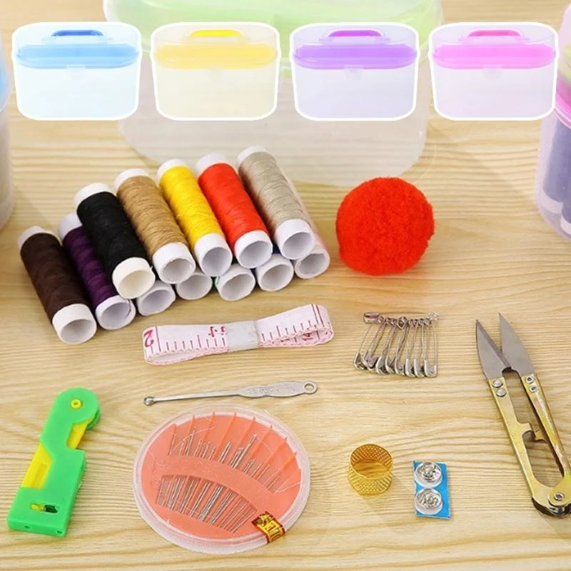 Sewing Tool Storage Box Needle Thread Scissor Container