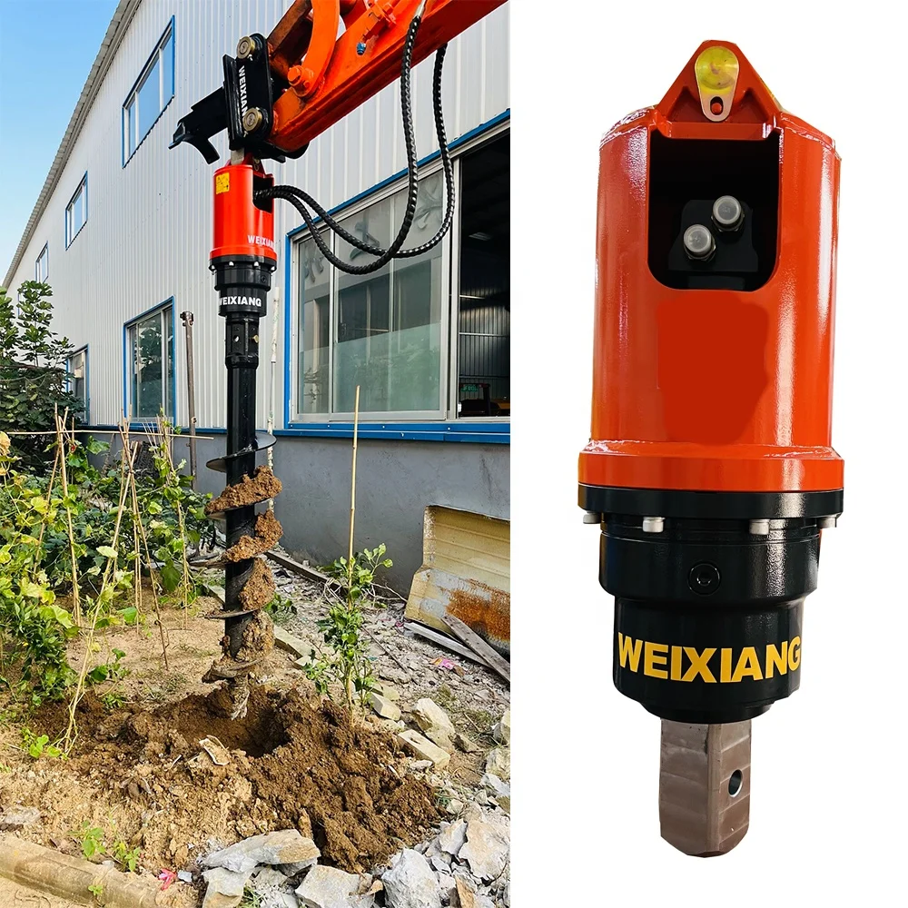 Drill for Excavators High-Torque Efficient Soil and Rock Drilling Hydraulic Auger