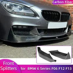 Carbon Fiber Front Bumper Splitters Apron for BMW 6 Series F06 F12 F13 M-Sport 640i 650i 2012-2017 Car Front Splitters Fins FRP