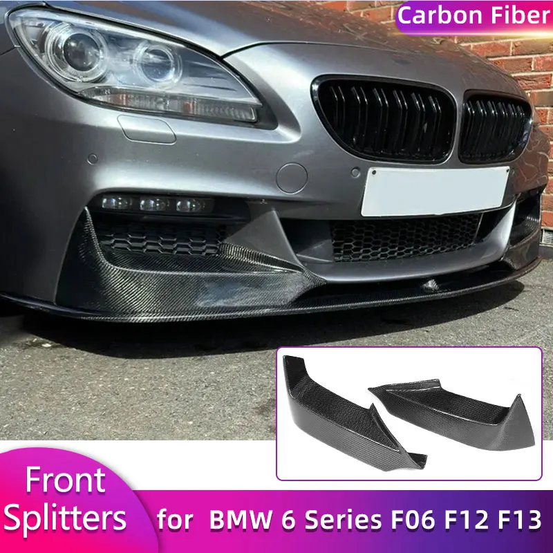 Carbon Fiber Front Bumper Splitters Apron for BMW 6 Series F06 F12 F13 M-Sport 640i 650i 2012-2017 Car Front Splitters Fins FRP