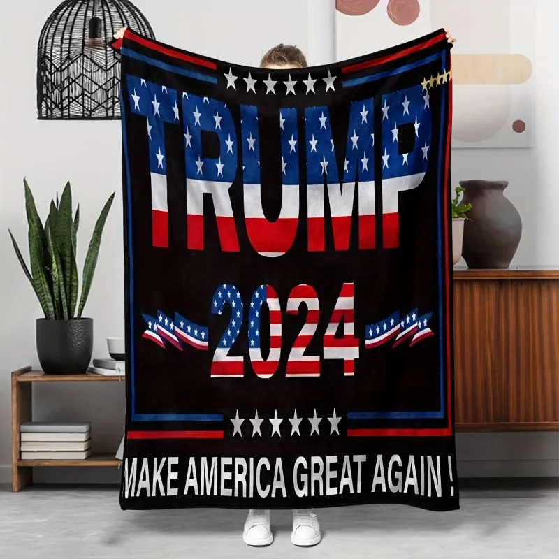 1pc Trump Presidential Blanket for Sofa Bed Office Lunch Break Blankets Gift Blanket for Loved Trump Lovers Friend's Gift Warm