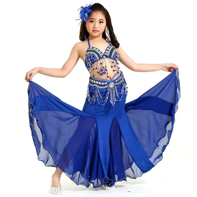 

Kids Child Belly Dance Costume Oriental Dance Costumes Bellydance Dancer Clothes Bollywood Indian Dance Dress For Girls 3PCS/SET