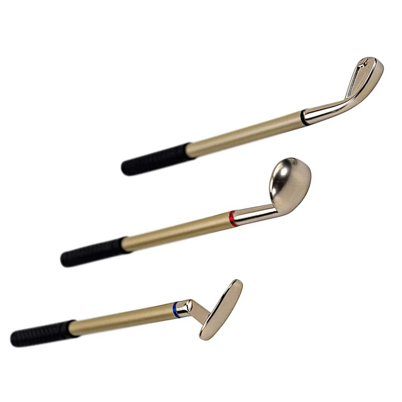 1 Set Golf Leather Pens Holder with Oval Lawn Base Unique Birthday Christmas Gift for Golfer Coworker Dad Desk Decoration