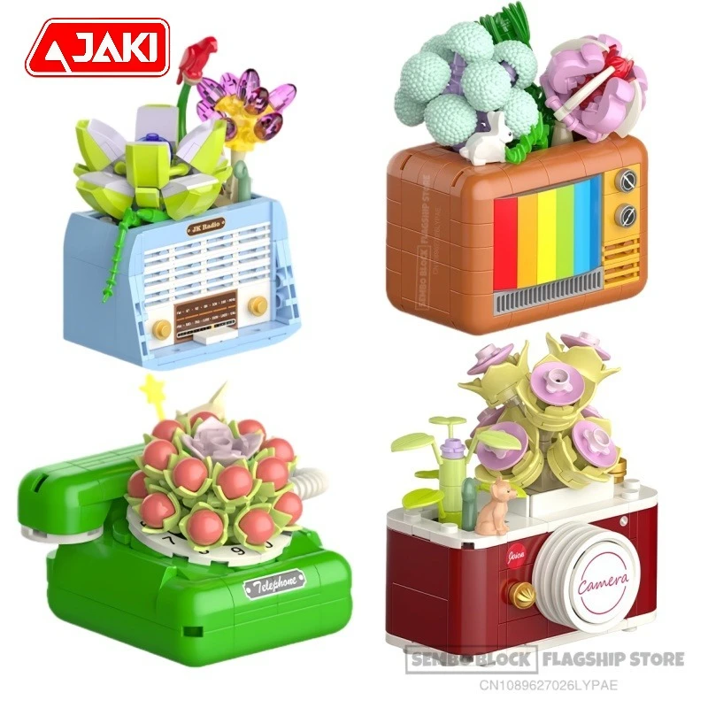 

Конструктор-суккулент: Ретро-техника, аниме-мультяшные модели, настольные коллекционные украшения, детские праздничные подарки