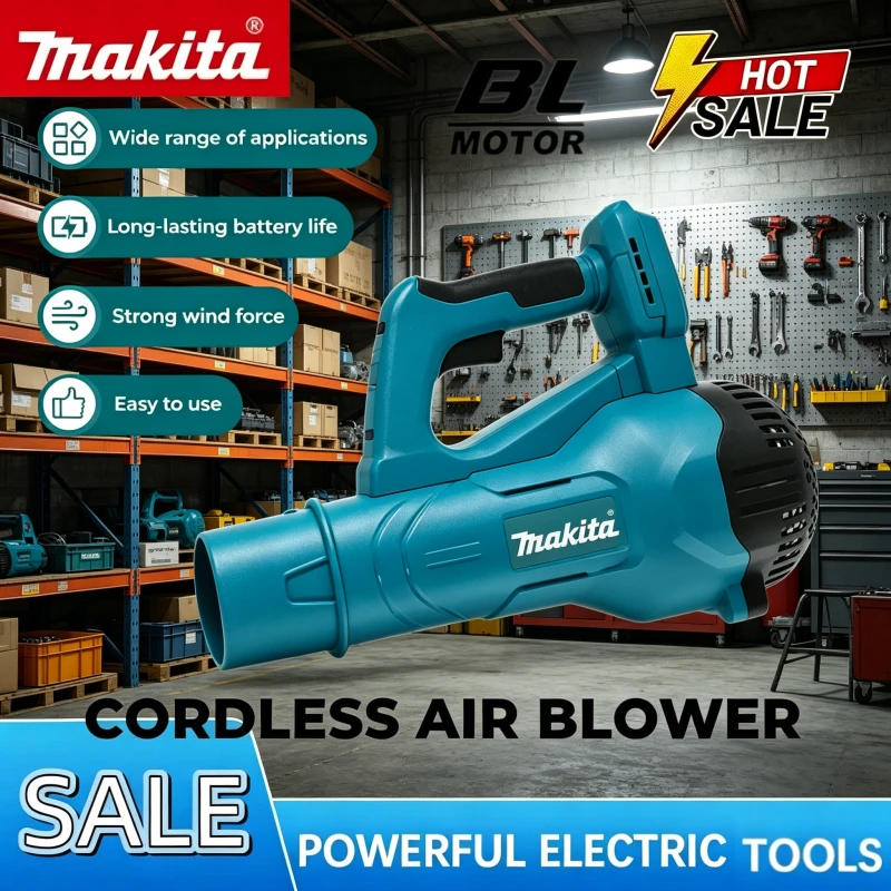 

Makita Brushless Motor Cordless Handheld Turbo Air Blower, Portable Power Tool Compatible with Makita 18V Battery Leaf Blower.