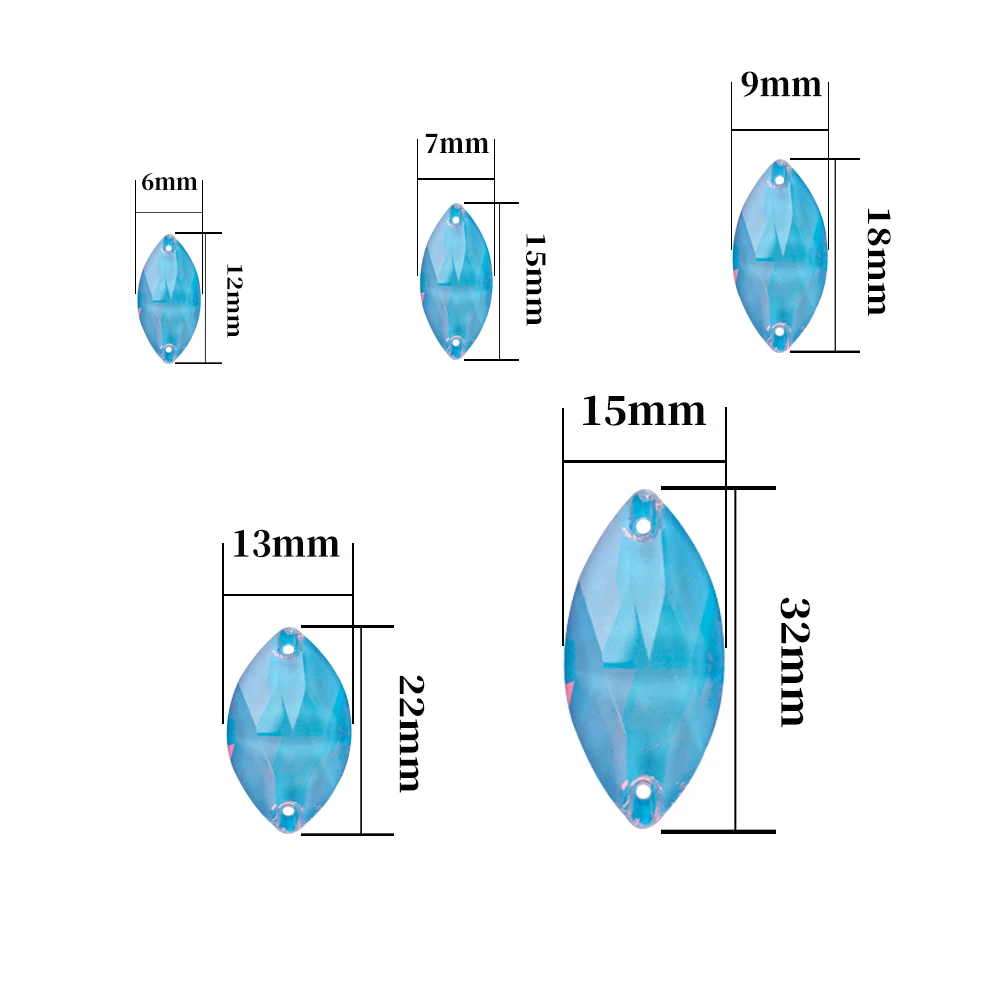 VC Mocha Opal Fluorescent Navette Sew on Rhinestone Navette Sewing Diamond Glass Diamond DIY clothing accessories
