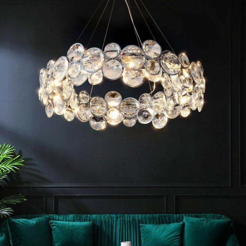 

2025 Modern Led Chandeliers for Living Room Dining Room Luxury Crystal Pendant Lamps Bedroom Decor Ceiling Hanging Light Lustres