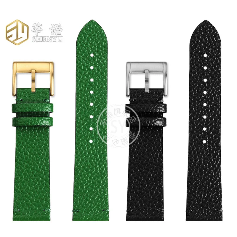 Shenyu For GUCCI G-TIMELESS YA1264065  YA1264067 Burt\'s Bee Embroidered Green Leather strap Men and Women Bracelet Accessories