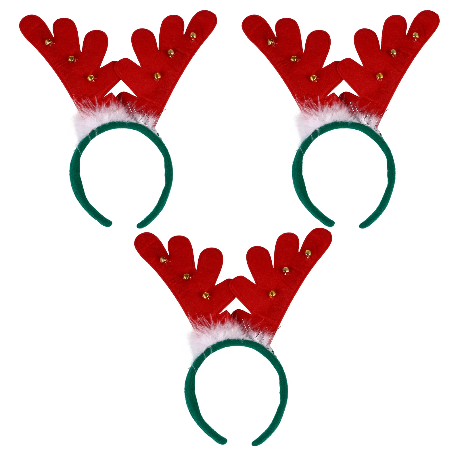 

3 Pcs Antler Headband Deer Antlers Handmade Headpiece Headgear Reindeer Festive Hair Bands Cloth Red