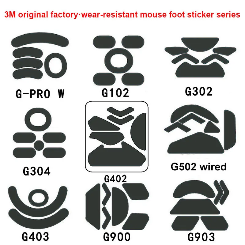 Compatible For game mouse foot stickers G302/G303/G304/G402/G403/G502/G602/G703/G900/G903 /G-PRO X replacement 3M foot pad part