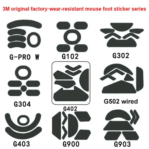 교체용 3M 풋 패드 부품, 게임 마우스 풋 스티커, G302, G303, G304, G402, G403, G502, G602, G703, G900, G903, G-PRO X 호환 