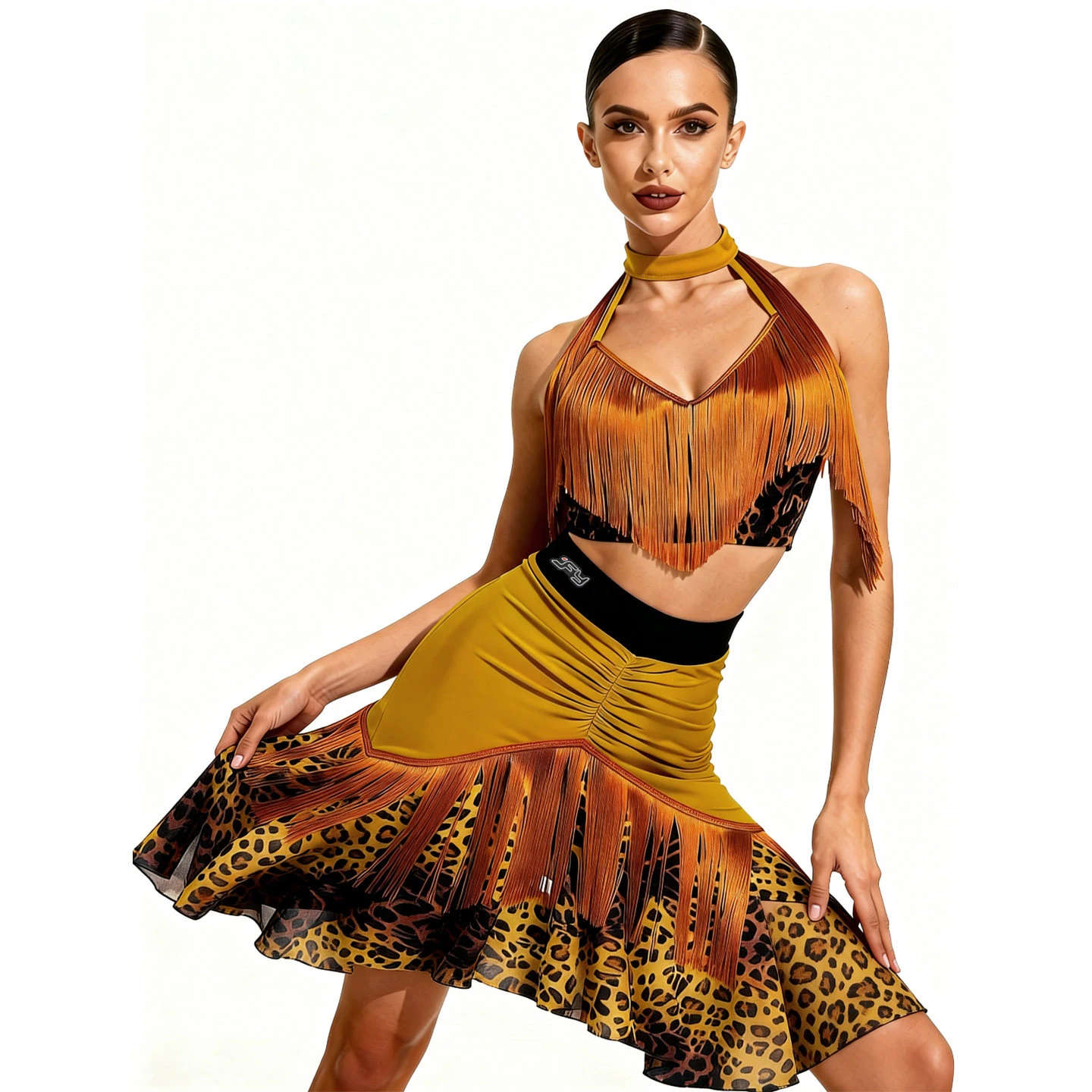 

New Latin Dance Dress Sexy Hanging Neck Tassels Backless Performance Costumes For Women Chacha Rumba Tango Latin Outfit DN22859
