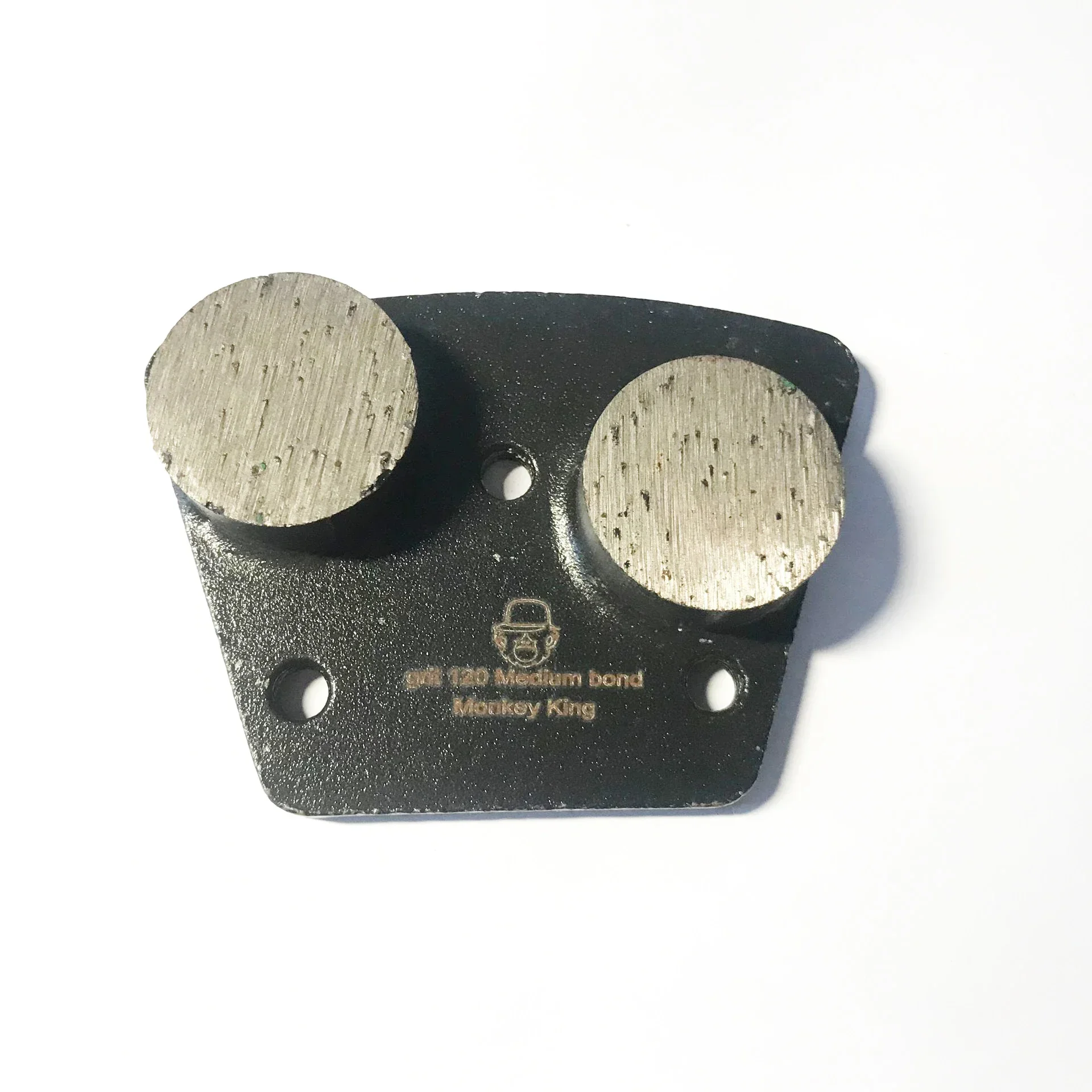 3 pieces double buttons Traps Floor Shoe Trapezoid Metal Diamond Concrete Grinding Disc Pad grit 120 medium bond
