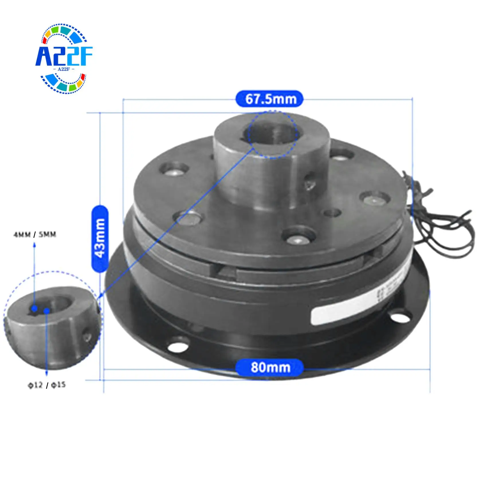 

A22F-DLD6-05 Electromagnetic Clutch A Type Single Plate Clutch DC24V Dry Type Automatic Clutch Bearing Engine Accessories