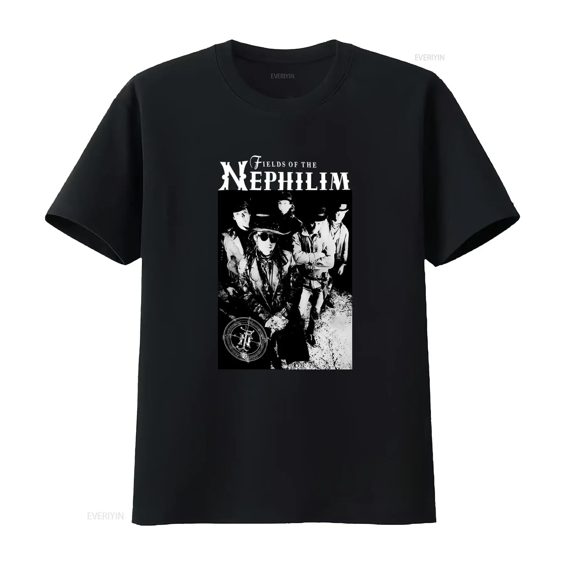 Fields of the Nephilim Band Retro Style Print T Shirt for Men vintage Washed Comfortable Casual homme Stylish Stretched Soft